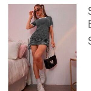 Striped Drawstring Side
Bodycon Dress